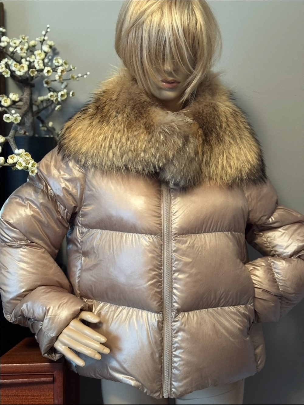 Uniqlo Metallic Tan Puffer Jacket - Women's